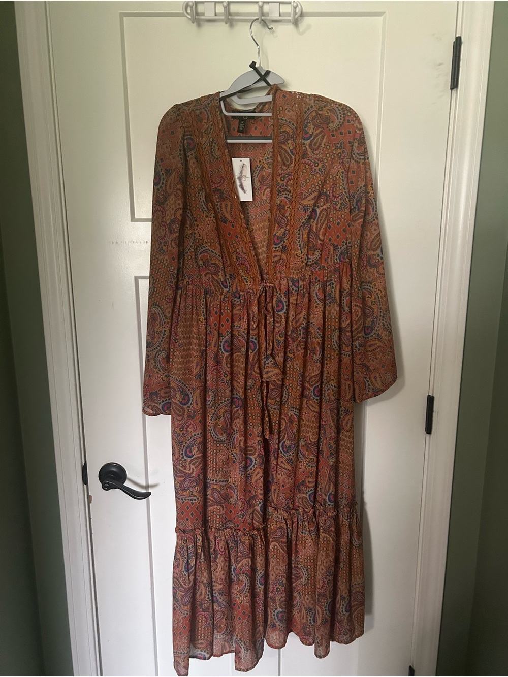 Jessica Simpson Rust Paisley Maxi Dress